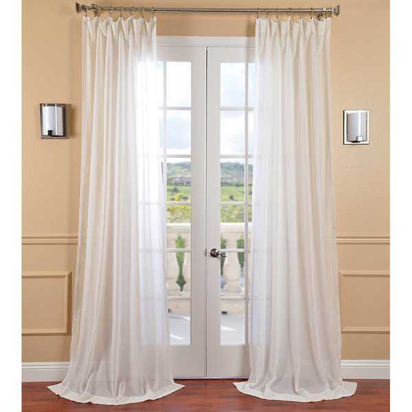 Exclusive Fabrics Gardenia Faux Linen Sheer Curtain Panel