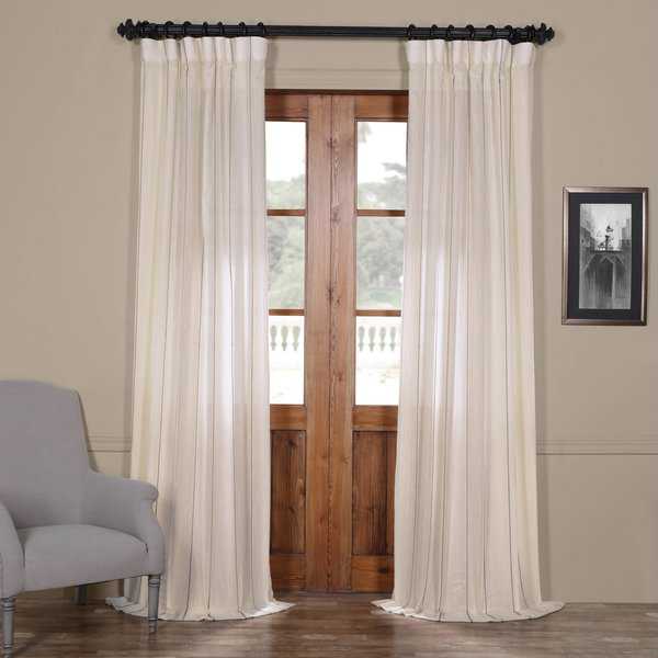 Exclusive Fabrics Aruba Striped Linen Sheer Curtain Panel
