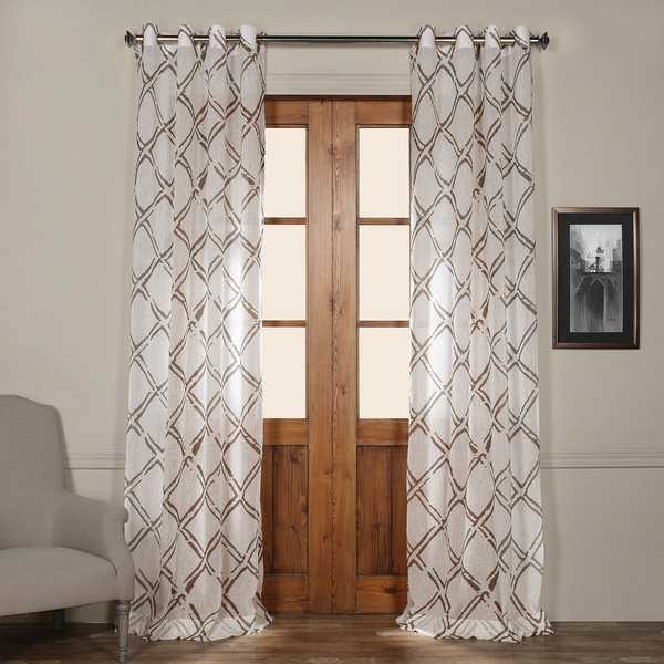 Exclusive Fabrics Normandy Printed Sheer Grommet Top Curtain Panel